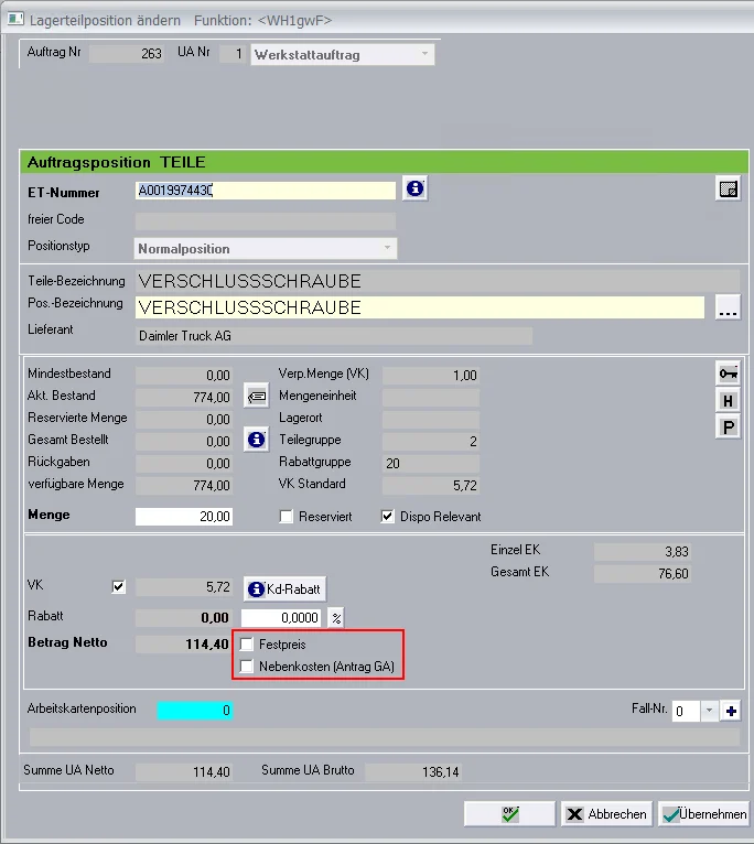 Teileposition_Checkbox_Festpreis_Nebenkosten